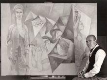 L'artista Jordi Alumà amb una de les seves obres.